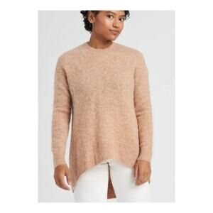 Universal Standard Melissa High Low Pullover Wool Mohair Knit Sweater Tan XL 26